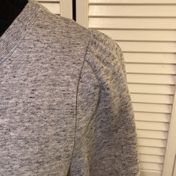 Gap Flounce Sweatshirt Dress, heather gray, flair skirt, slight puff sleeve, M - Picture 3 of 10